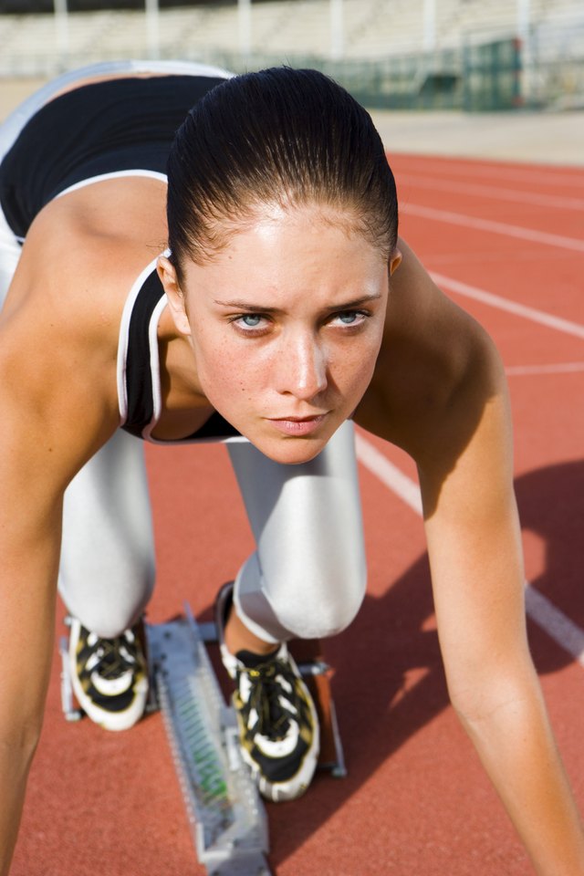 Woman at starting line