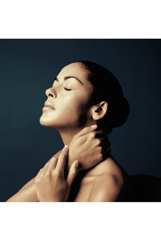 Studio shot of woman with eyes closed