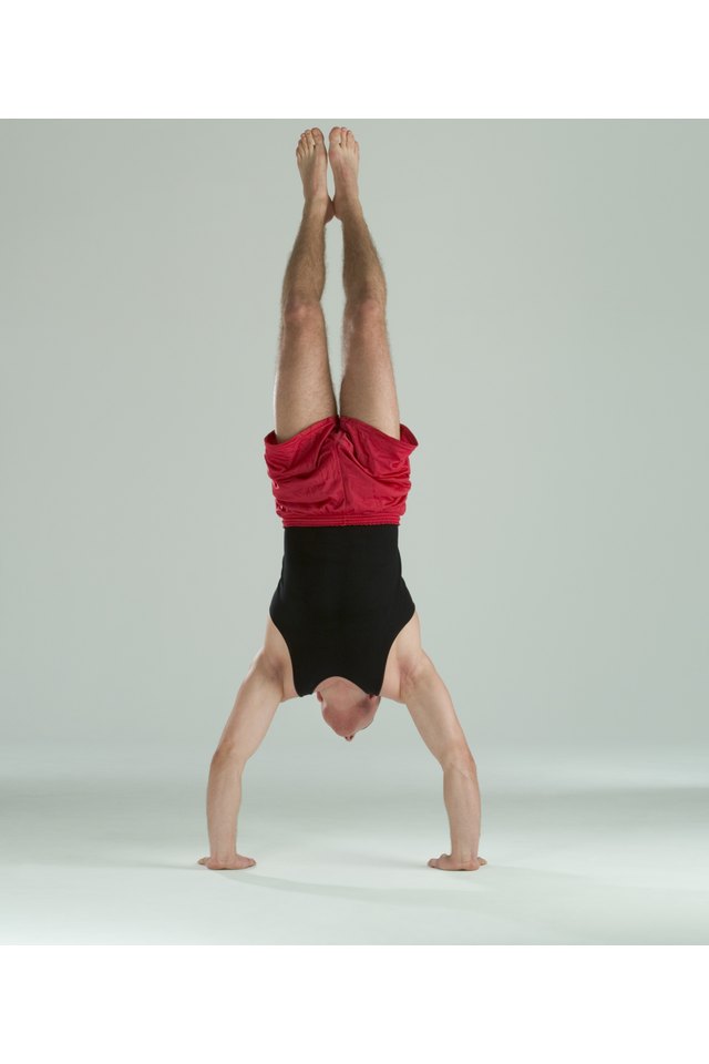 Man doing handstand