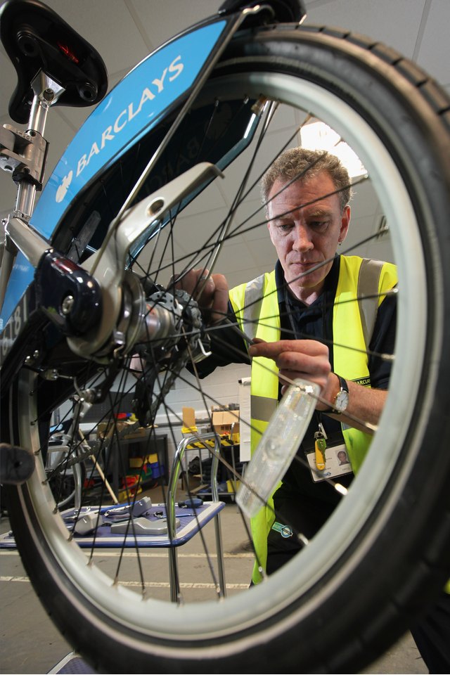 London Hire Scheme Bicycles Are Repaired At TFL's Operations Centre