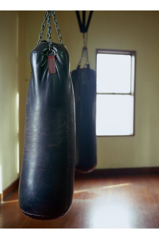 Punching Bags in Boxing Gym