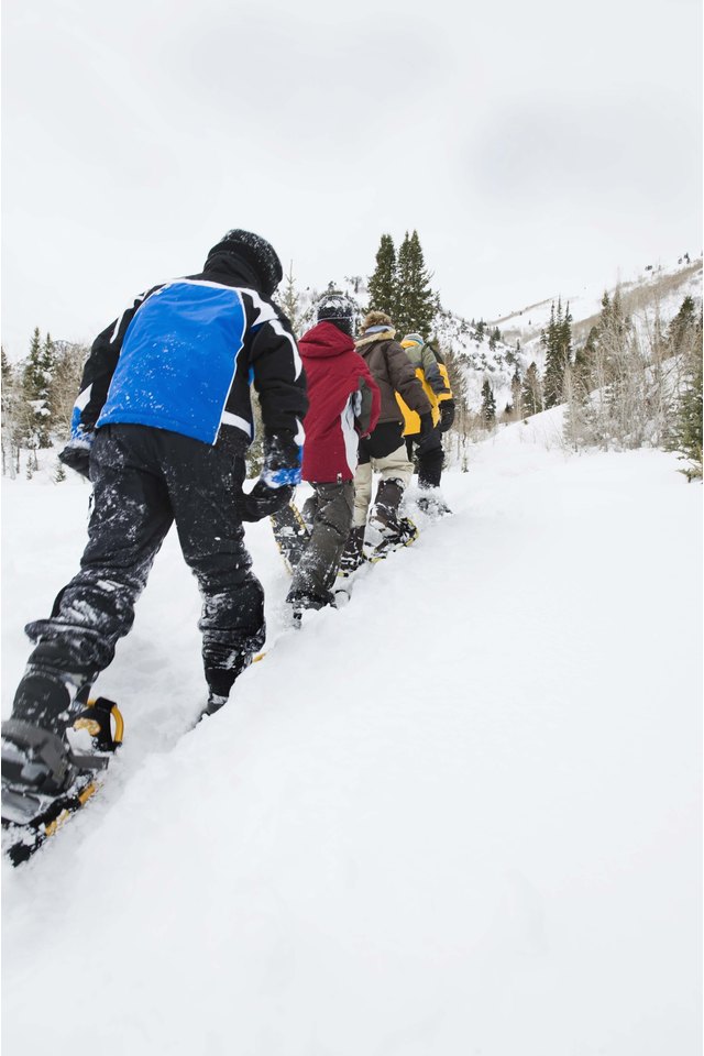 Family snowshoeing