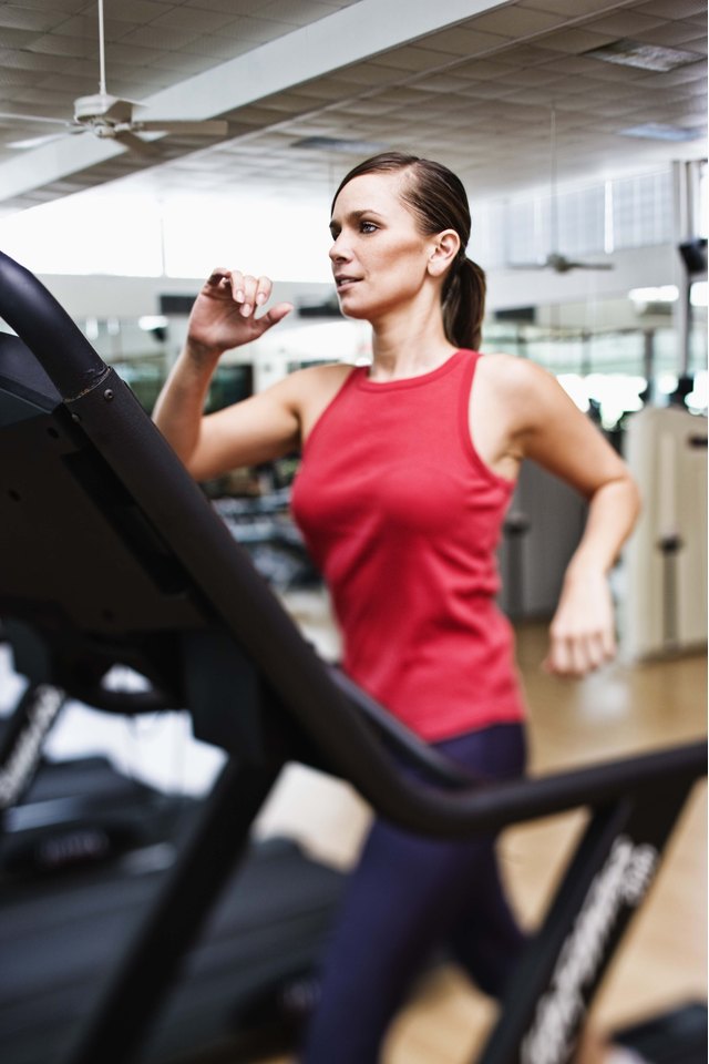 Woman running on treadmill