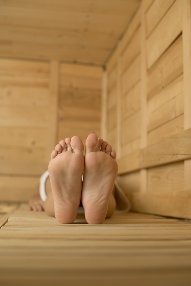 Feet in sauna