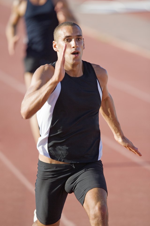 Man running on track