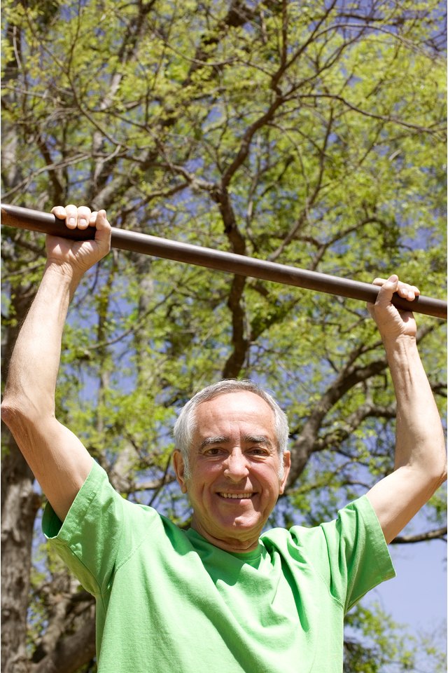 Man exercising outdoors