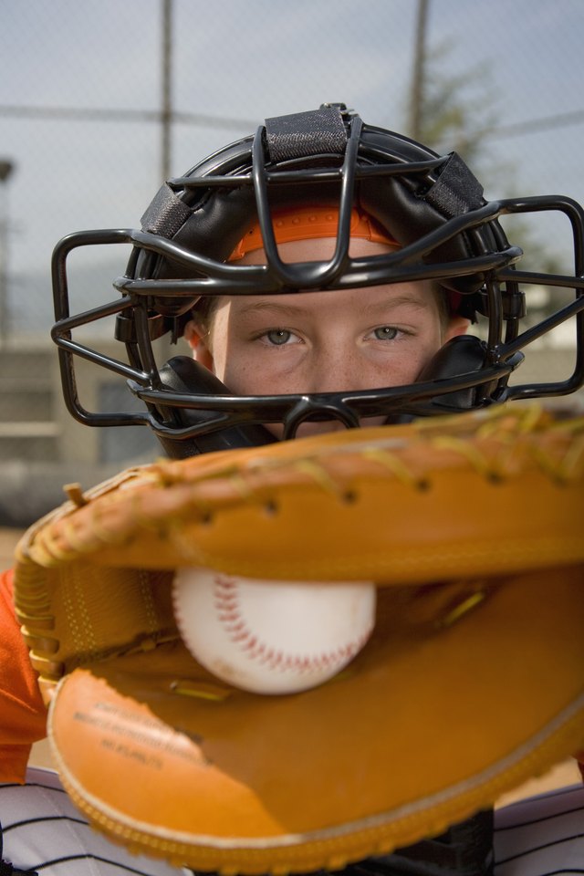 Portrait of little league catcher