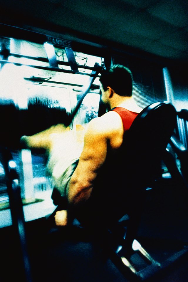 Man doing leg presses