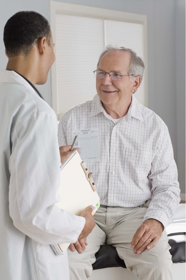 Patient talking with doctor