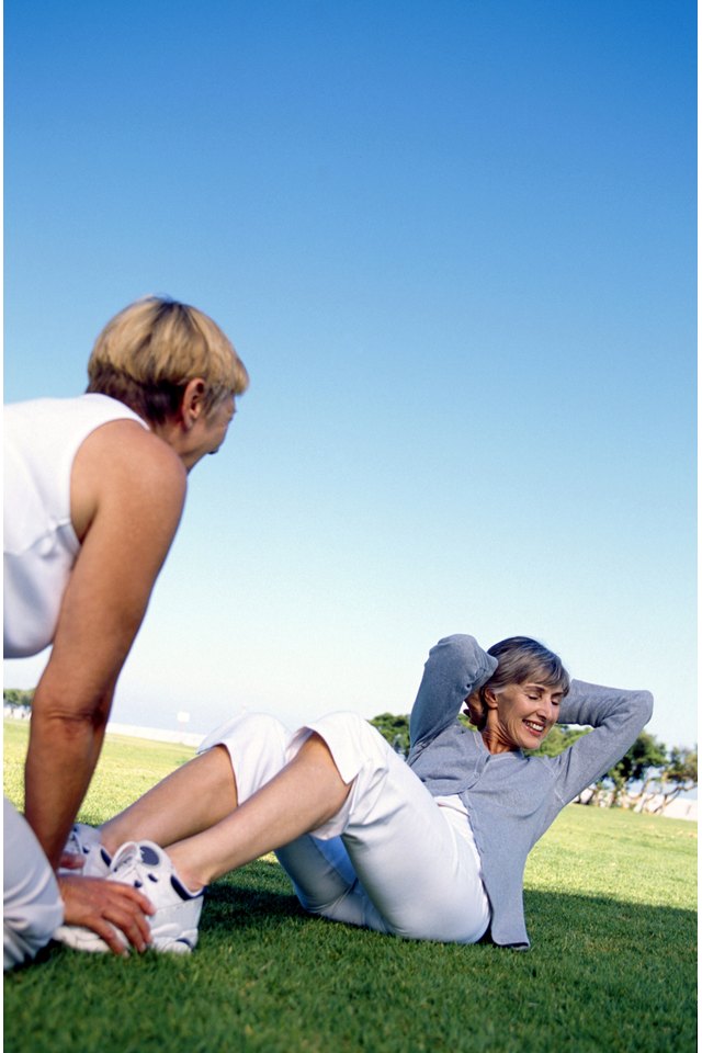 Women doing situps