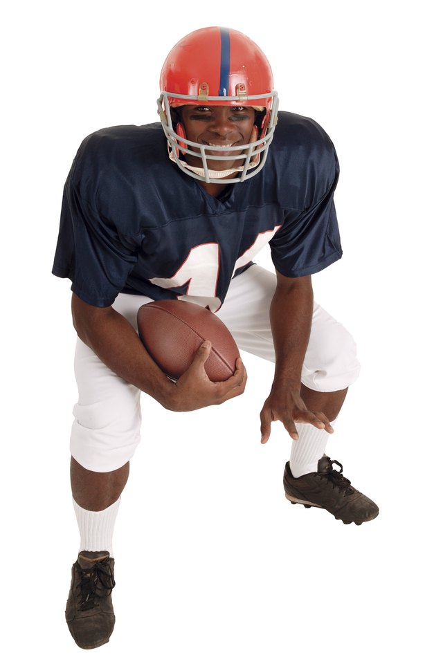 Football player ready with ball