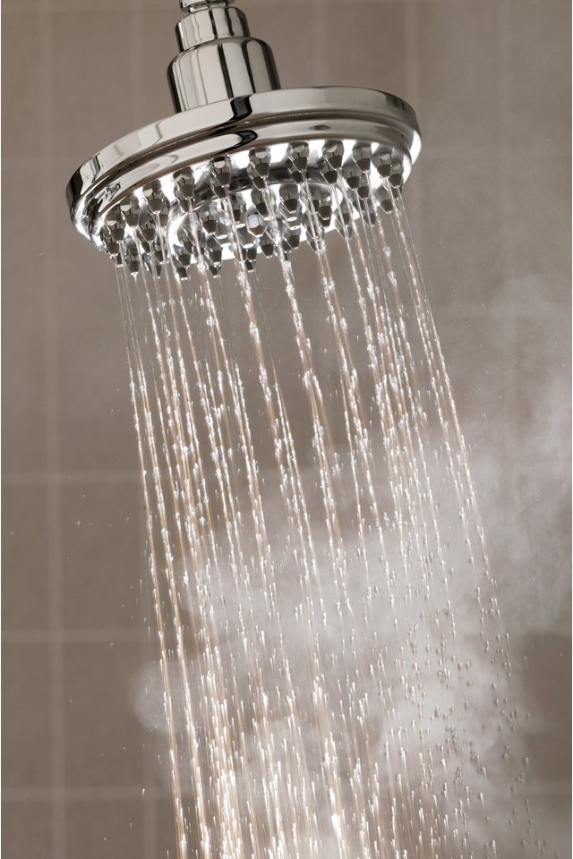 Hot water coming from shower head