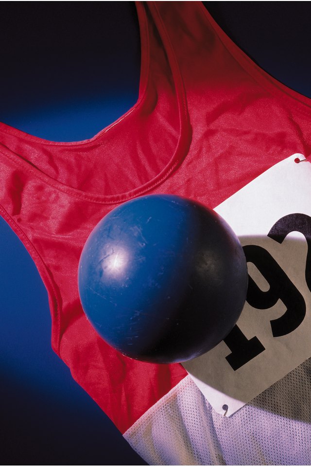 Track and field singlet with shot put