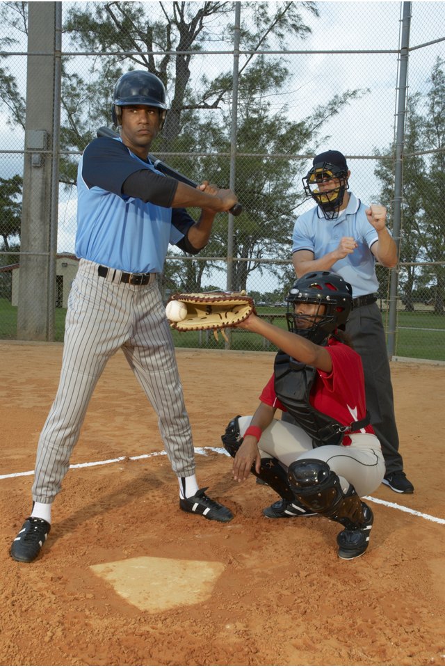 Baseball catcher, batsman and umpire