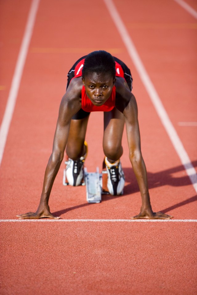 Woman at starting line