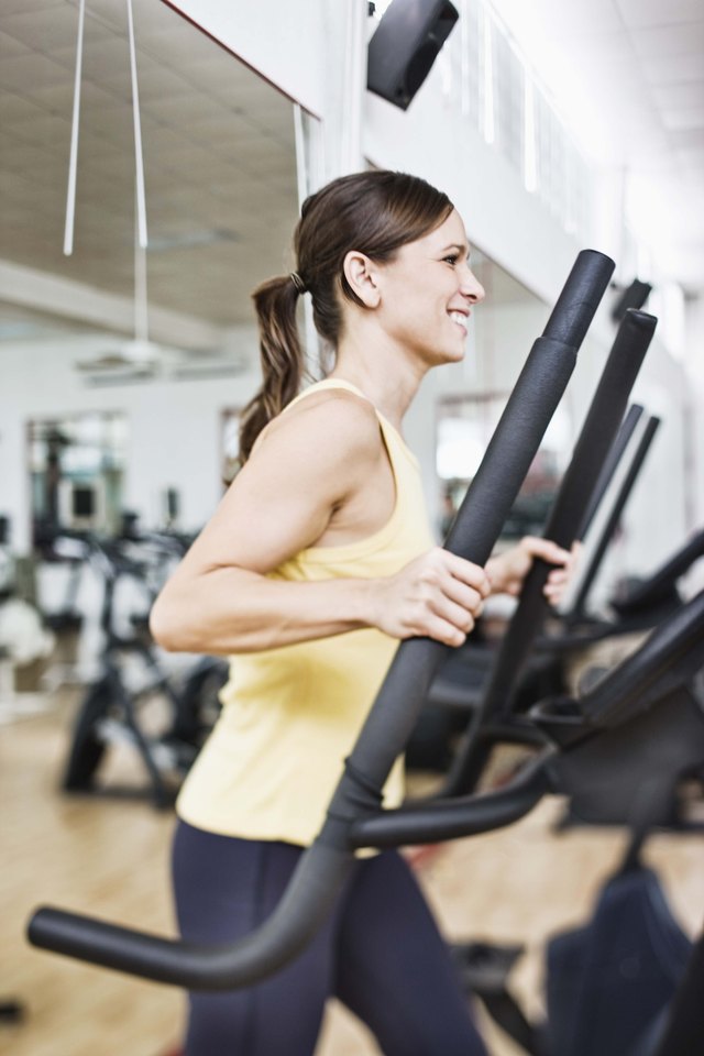 Woman exercising on treadmill