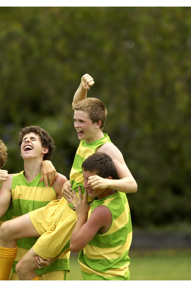 Players celebrating a victory