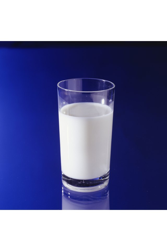 Glass of milk, (Close-up)