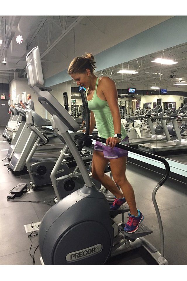 An elliptical machine provides aerobic exercise using the arms.