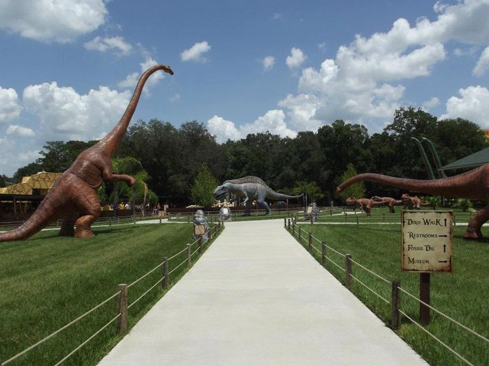 A dinosaur theme park for families