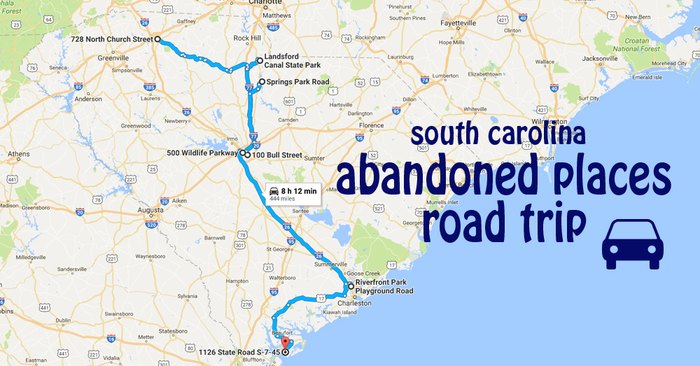 Sc Abandoned Places Road Trip Map 