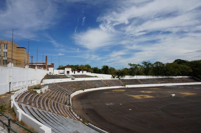 Inside the dilapidated baseball park dubbed 'Mistake on the Lake' which was  demolished and replaced with soccer stadium