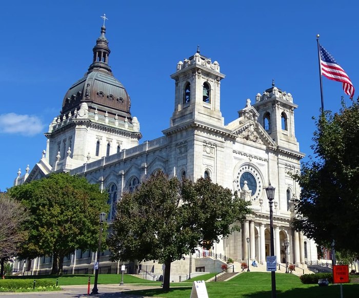 Historic Church and Entrance in Minneapolis Stock Image - Image of