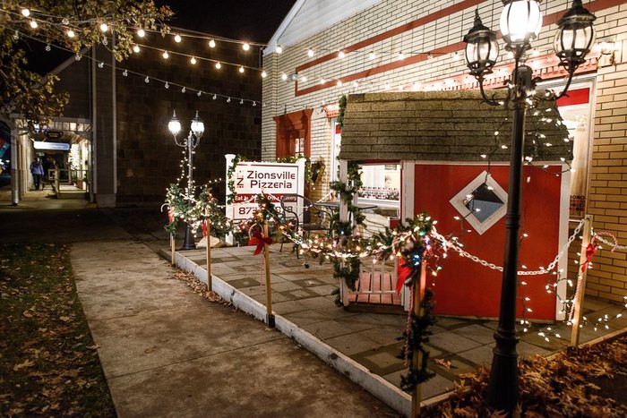 Winter Village In Zionsville, Indiana Has Santa And Wagon Rides