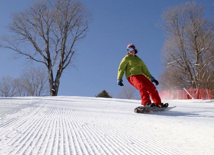 Snowboarder on the slopes