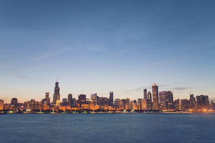 Chicago Skyline In Illinois Is An Architectural Design