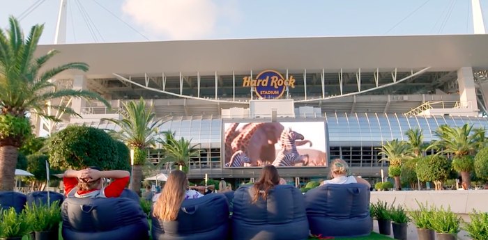 The Miami Dolphins have opened social distanced movie theaters at