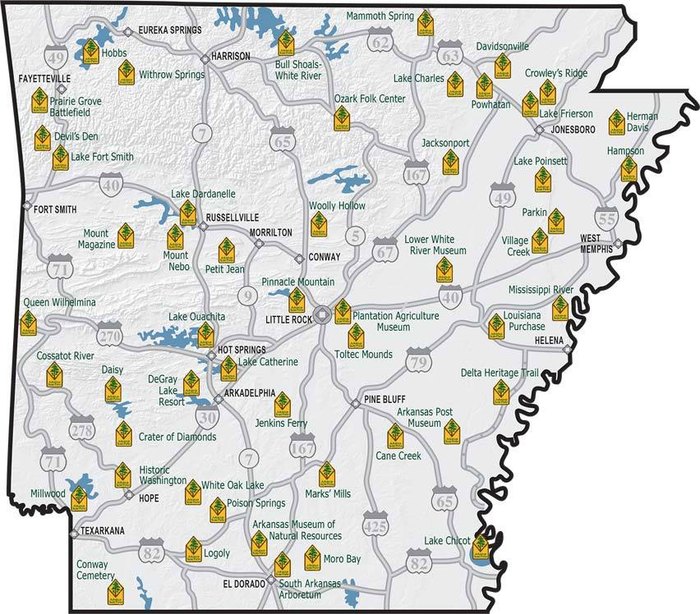 State Parks Map Arkansas