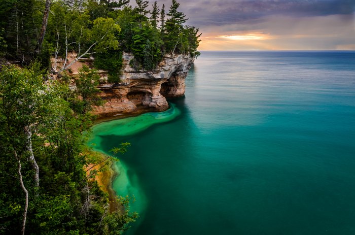 Lake Superior Ice Curtains on Grand Island, Pictured Rocks Lakes