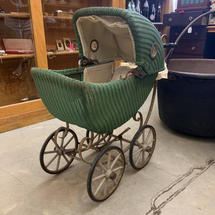 a baby's carriage in Logan Antique Mall in Ohio