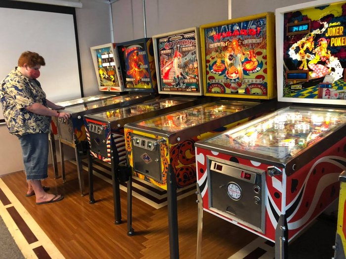 Garden City, ID's Ugly Gold Couch features dozens of pinball machines