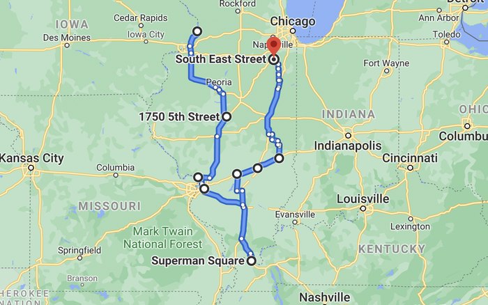 Distance from Cincinnati to Kansas City' trending on Google