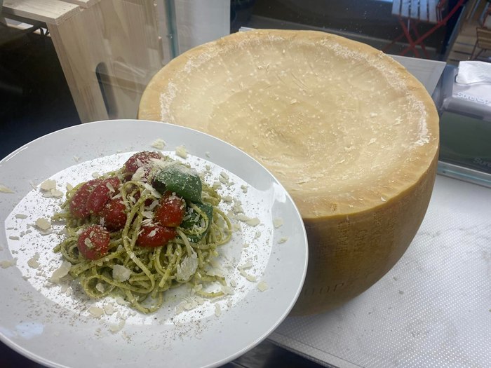 Cheese wheel pasta in Colorado