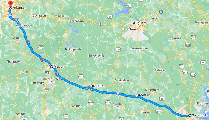 The Best Road Stop Trips Between Savannah And Atlanta   Screenshot 2023 02 26 At 20 34 50 Savannah To Atlanta 