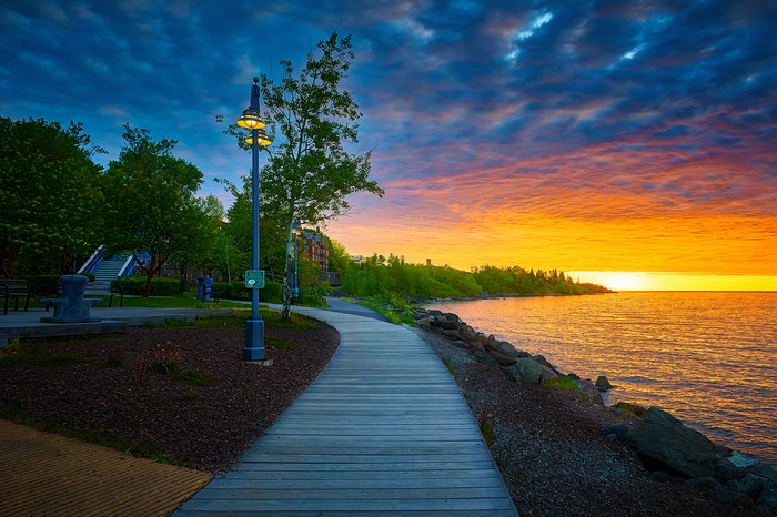 Sunrise at North Shore of Lake Superior, taken at the Lake walk Canal Park Duluth Minnesota