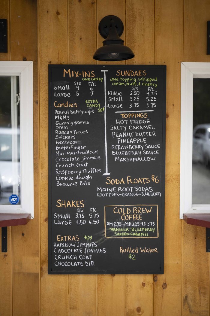 the menu at the log yard dairy bar