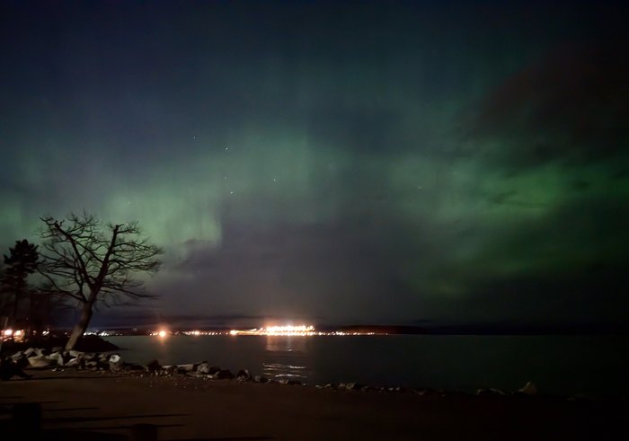 Aurora boreale o luci del nord in Michigan, 2024