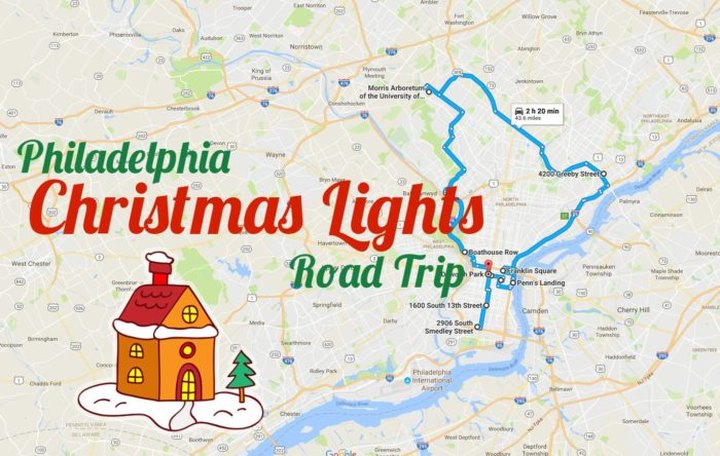The Christmas Lights Road Trip Around Philadelphia That's Nothing Short Of Magical