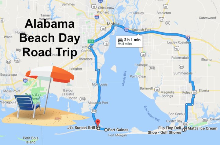 This Road Trip Will Give You The Best Alabama Beach Day You've Ever Had