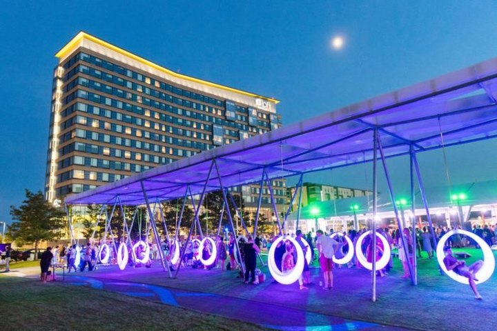 This Epic Adult Playground In Massachusetts Has Giant Glowing Swings