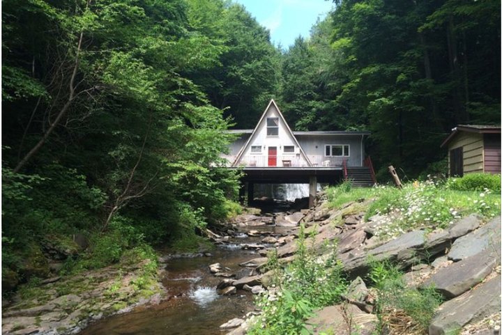 Enjoy Your Own Private Waterfall At This Secluded Cabin Getaway In New York