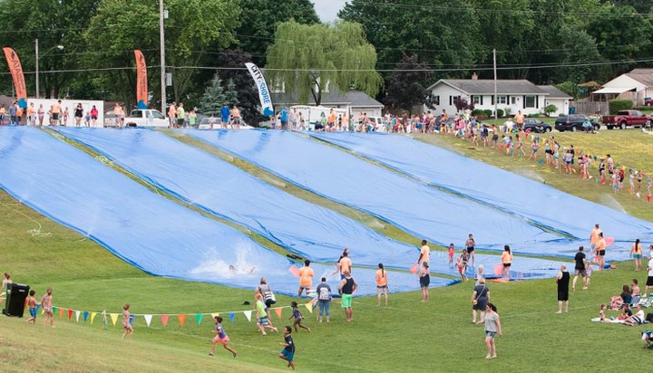 Splash Your Way Into Summer On This Massive Slip 'N Slide In Michigan