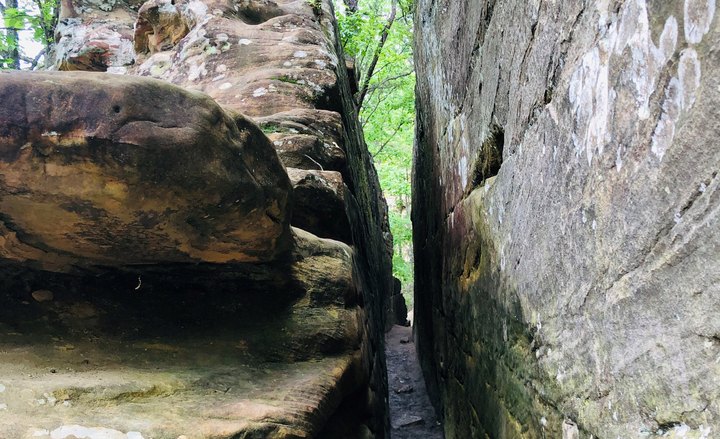 Squeeze Through Inches Of Rock Along The Popular Trail To Natural Bridge In Kentucky