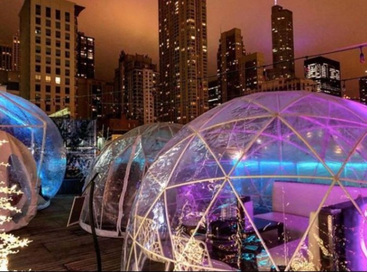 Reserve A Rooftop Igloo At This Winter Wonderland Event At The Godfrey Hotel In Illinois