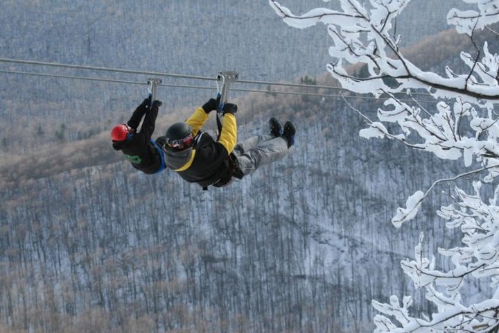 Take A Winter Zip Line Tour To Marvel Over New York's Majestic Snow Covered Landscape From Above