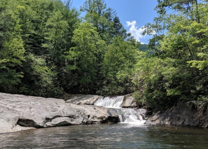 Swim At The Bottom Of A Three-Tiered Waterfall After The 1.4-Mile Hike To Hunt Fish Falls In North Carolina